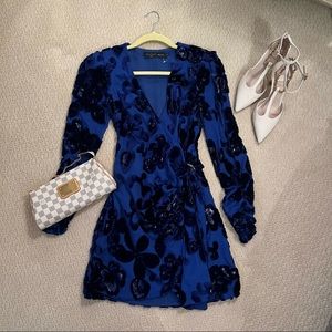 House of Harlow x Revolve Priscilla Dress - Blue Long Sleeve Size XXS